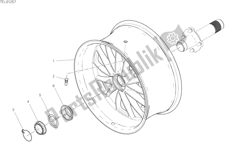 Alle onderdelen voor de Achterwiel van de Ducati Diavel 1260 2020
